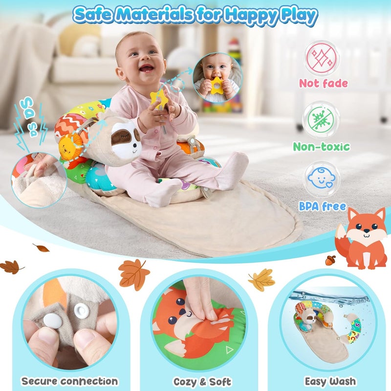 URMYWO Tummy Time Mat - 4 in 1 Cozy Tummy Time & Seated Support Pillow, Tummy Time Pillow for Newborn 0-12 Months, Infant Baby Sit Me Up Floor Seat Early Sensory Development Gifts Tummy Time Play Toys - Image 5